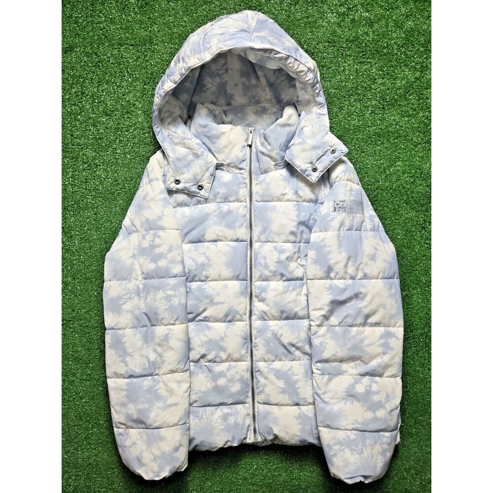 Calvin Klein Performance Puffer Jacket – Blue/White Tie-Dye – Women’s Large - Picture 4 of 16